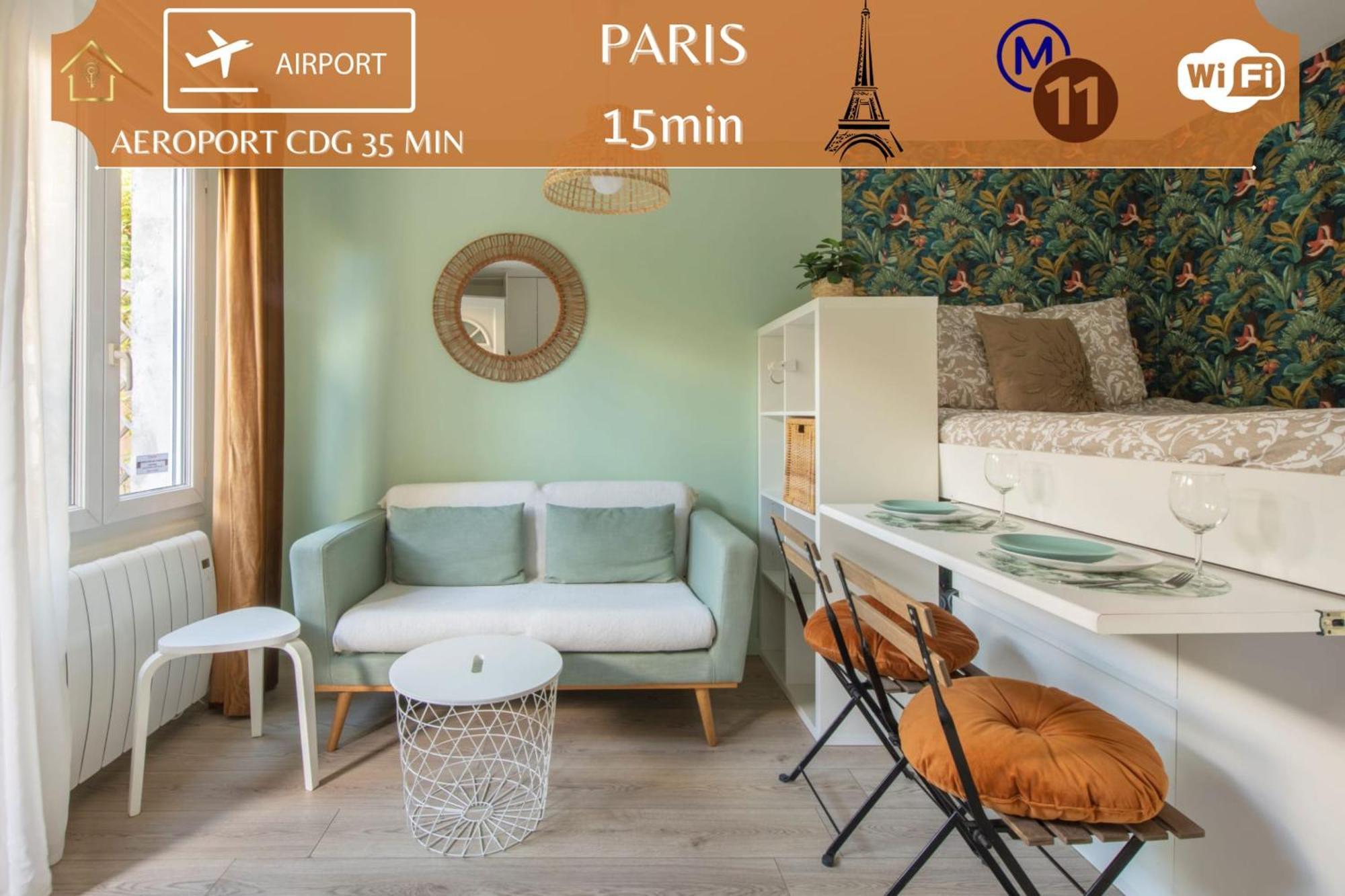 Benfleet 2 Cocooning Studio Proche Paris Romainville Bagian luar foto
